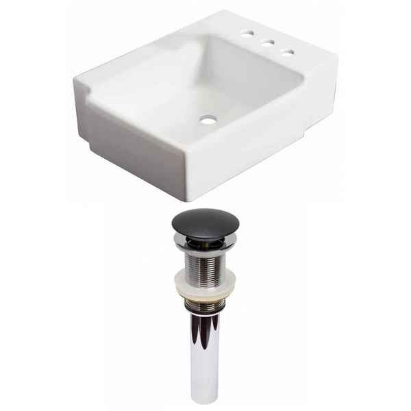 16.25-in. W Above Counter White Vessel Set For 3H4-in. Right Faucet, American Imaginations, Mfr#: AI-31170